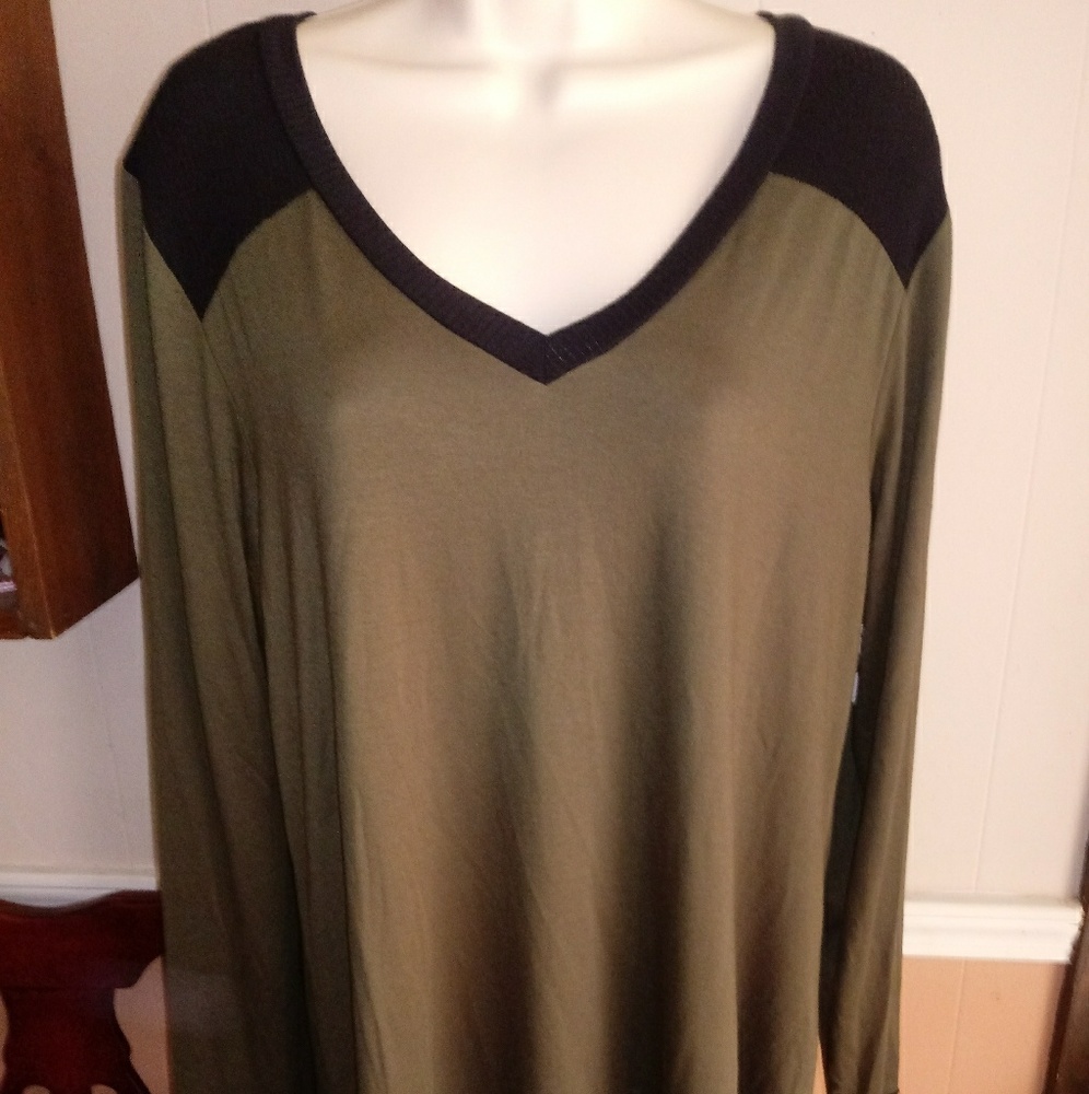 Ma Cherie Maternity Top Sz L Brown/Black